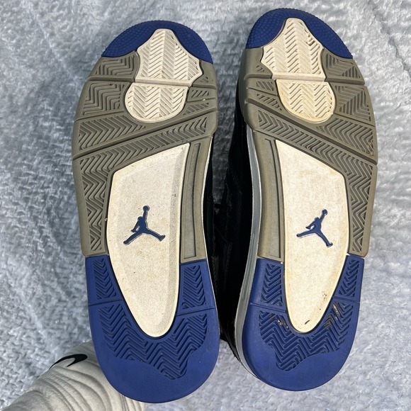 Men's Nike Air Jordan Retro 4 'Motorsport Alternate' 308497-006 Black Blue Sz 10 - Picture 9 of 12
